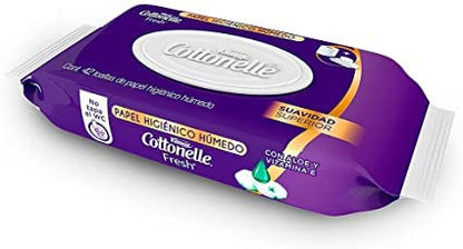 Cottonelle - Papel Higienico Húmedo Kleenex Cottonelle Fresh 6 paquetes de 42 toallas + 2 paquetes