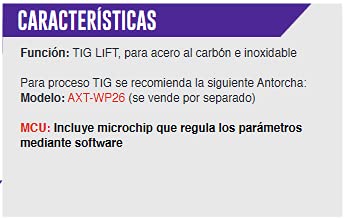 AXTECH - SOLDADORA INVERSOR ELECTRODO Y TIG LIFT 250A BI VOLTAJE 110-220V PANTALLA LCD AX TECH AXT-257LCD