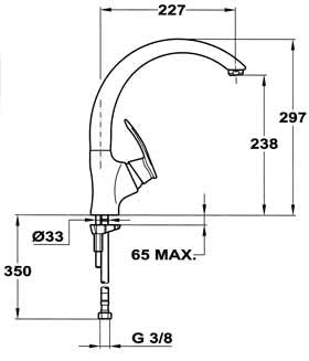 Grifo Mc10Plus Cuello Largo Teka Monomando Cromo