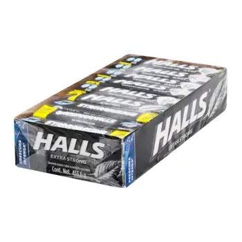 HALLS - Halls Negras Extra Strong - 18 paquetes de 25.2 gramos