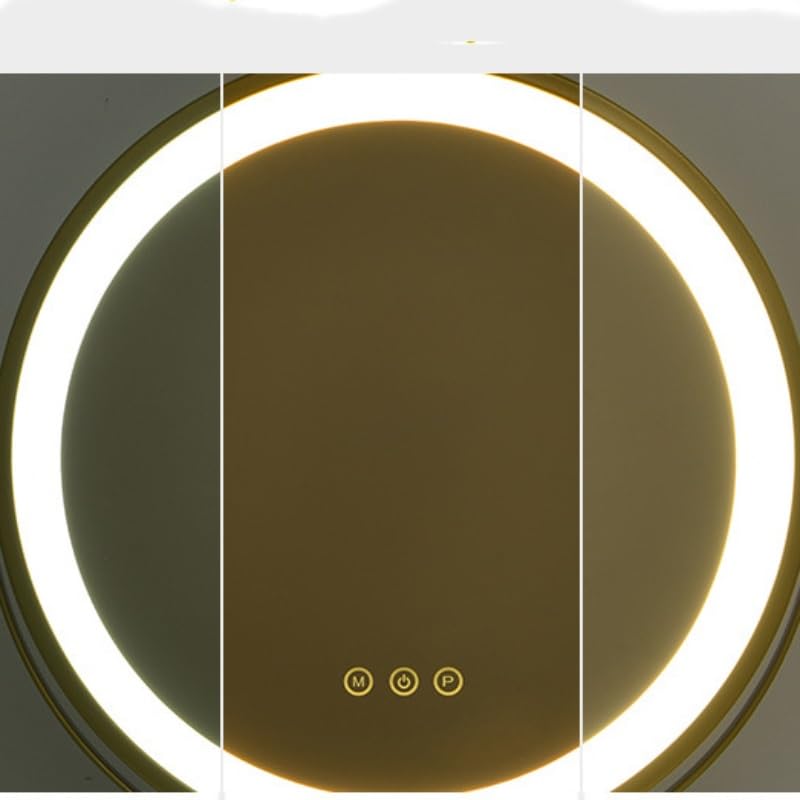 NSOREA Espejo De Maquillaje De Escritorio LED Recargable Inteligente con Luz, Espejo De Tocador Giratorio For Dormitorio Femenino