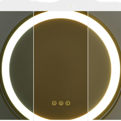 NSOREA Espejo De Maquillaje De Escritorio LED Recargable Inteligente con Luz, Espejo De Tocador Giratorio For Dormitorio Femenino