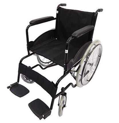 Mobicare Silla de Ruedas Adultos Plegable Ligera Economica Llanta Todo Terreno Comoda Freno de Mano Soporta hasta 135 kg