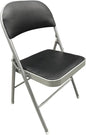 RIVARRO Silla Plegable Estándar con Respaldo De Vinil Negro para Oficina, Interiores, Exteriores, Fiestas