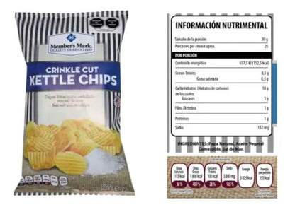 Member's Mark Papas Fritas Con Sal De Mar Kettle Chips Members Mark 750 Gr 3 BOLSAS