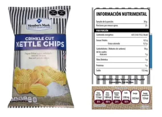 Member's Mark Papas Fritas Con Sal De Mar Kettle Chips Members Mark 750 Gr 3 BOLSAS