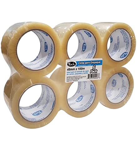 Tuck - Cinta para Empaque Transparente Tuck 48mm x 100m 6 Piezas