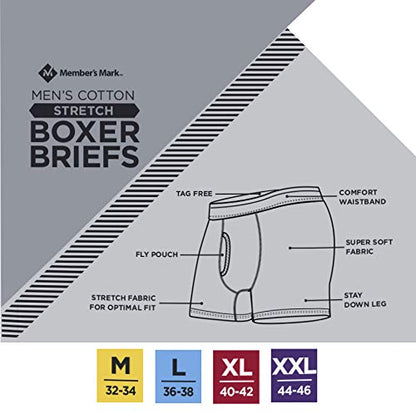 Members Mark Calzoncillos bóxer elásticos (paquete de 5), Negro, Large