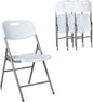RIVARRO | Pack de 4 Sillas Plegables de Plastico Reforzadas, con Asiento y Respaldo Ergonico de 57cm X 83cm, Asientos para Interior y Exterior, Plegables y Apilables