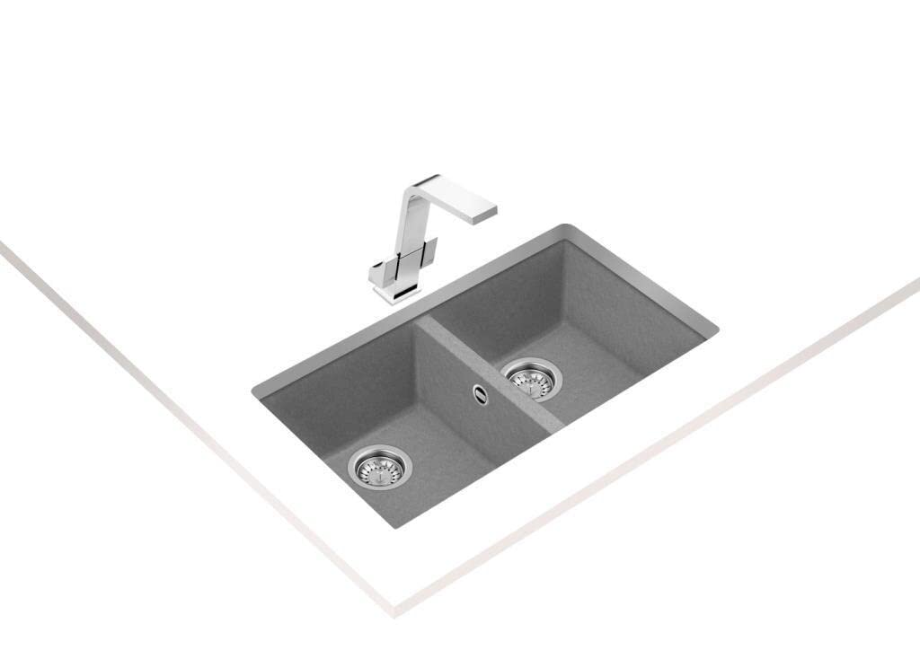 Fregadero Submontar Tegranite+ Teka SQUARE 760 TG SG Gris