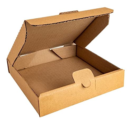 em-pack - 25 Cajas Para Pizza Kraft 20x20x4 Cms (8 Pulgadas)