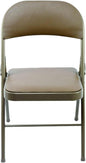RIVARRO Silla Plegable metálica con Respaldo de Vinilo Beige