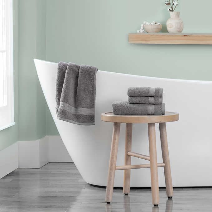 Purely Indulgent Juego de toallas de 4 piezas de algodón egipcio 100 % incluye: 2 toallas de mano (16 pulgadas de ancho x 30 pulgadas de largo), 2 paños de lavado (13 pulgadas de ancho x 13 pulgadas