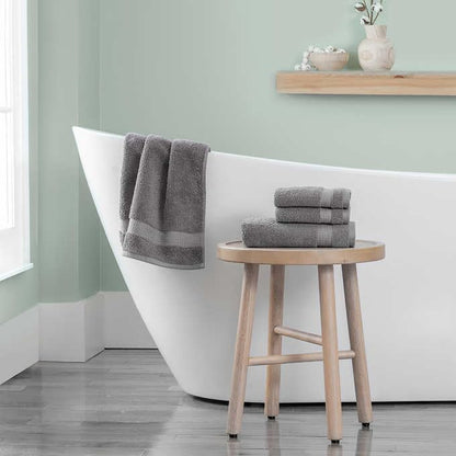 Purely Indulgent Juego de toallas de 4 piezas de algodón egipcio 100 % incluye: 2 toallas de mano (16 pulgadas de ancho x 30 pulgadas de largo), 2 paños de lavado (13 pulgadas de ancho x 13 pulgadas