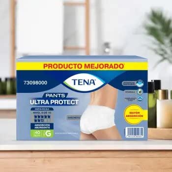 Tena - Ropa Interior Tena, Desechable Para Incontinencia. Talla Grande. 40 Piezas