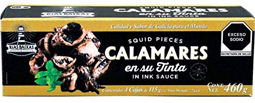 Calamares en su tinta 4 cajas de 115 grs cada una