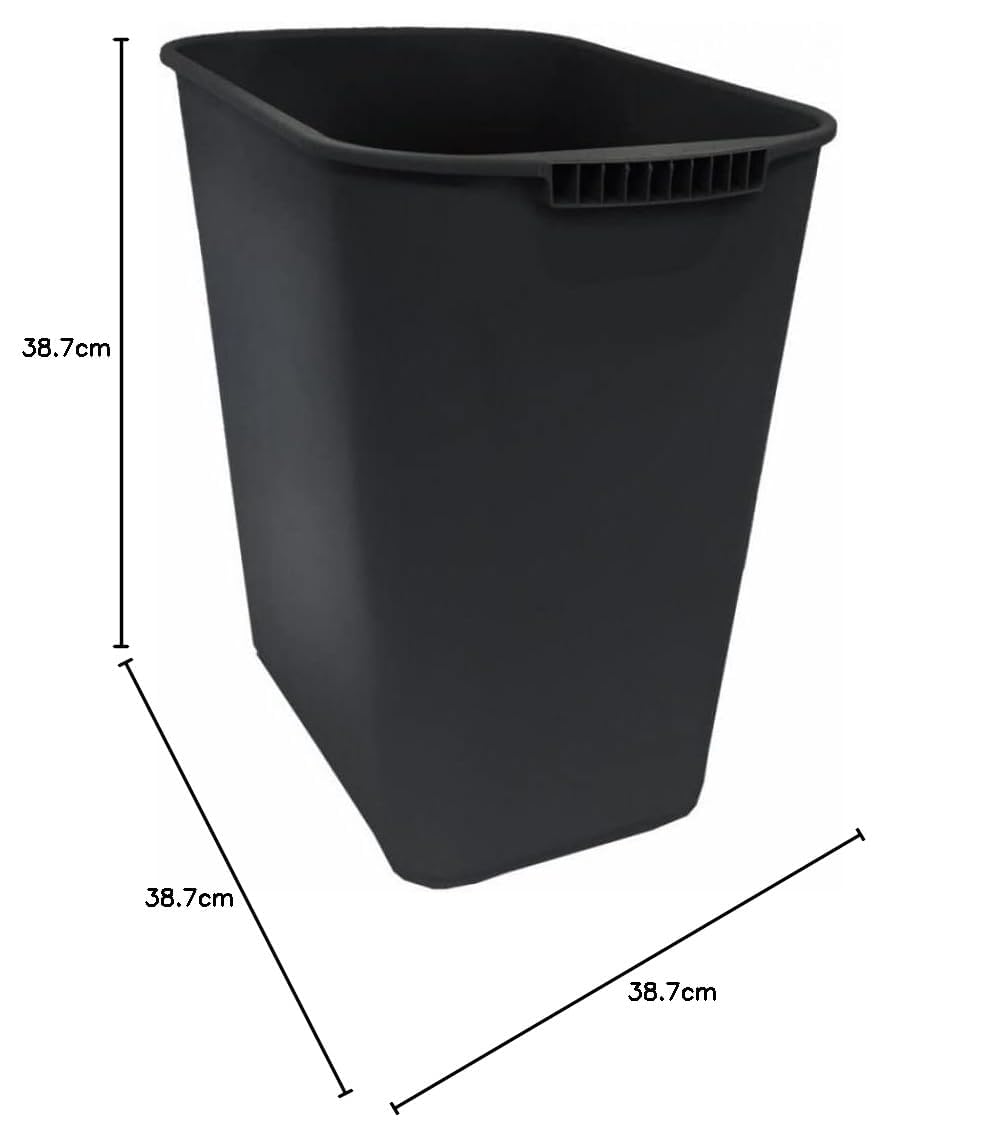 Bote Cesto De Basura Jumbo Negro Sablón 26 L Oficina Hogar Plastico Sin tapa