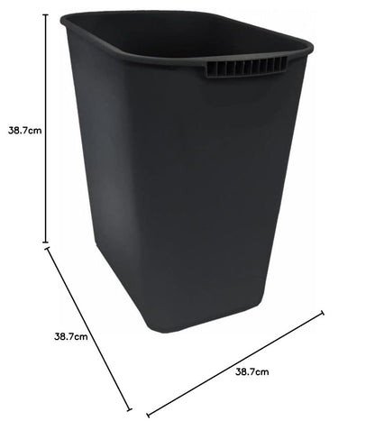 Bote Cesto De Basura Jumbo Negro Sablón 26 L Oficina Hogar Plastico Sin tapa