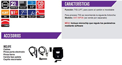 AXTECH AXT-307MF Soldador Inversor Industrial 300Amp 220/440V