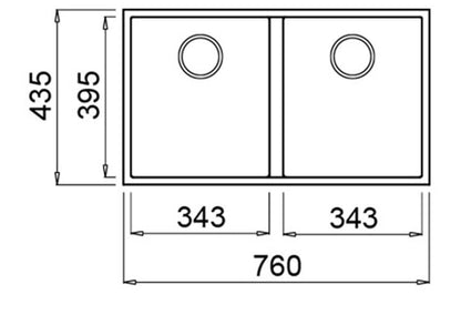 Fregadero Submontar Tegranite+ Teka SQUARE 760 TG W Blanco