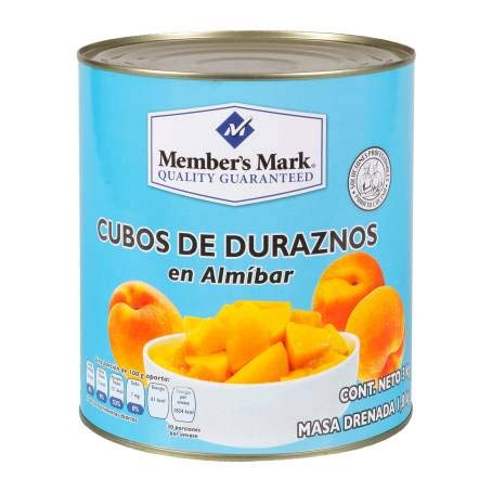 Members Mark - Cubos De Duraznos En Almibar. 2.955 kg