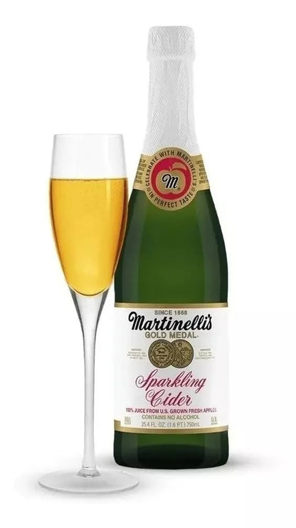12 Botellas De 750ml De Jugo Espumoso De Manzana Martinellis