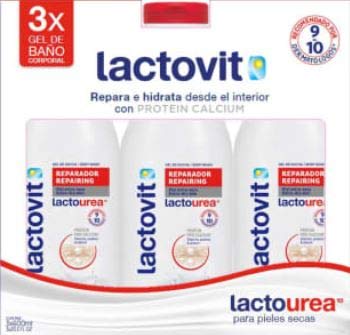 Gel de Baño Lactovit Lactourea 3 pzas de 600 mlLactovit