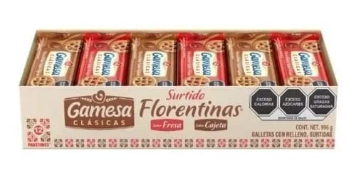 Galletas Florentinas Clasicas Sabor Fresa y Cajeta 12 Paketines 996 g