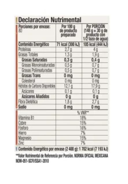 Quaker Avena Quaker Oats 3 Bolsas De 800g C/u