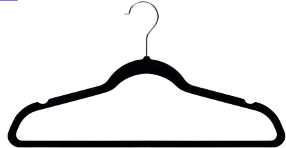 Ganchos - para Ropa de Terciopelo50 Unidades Caja Color Negro Perchas de Ropa Calidad Premium Gancho 360 grados para Camisas Sacos Chamarras Pantalones Pants y Ropa