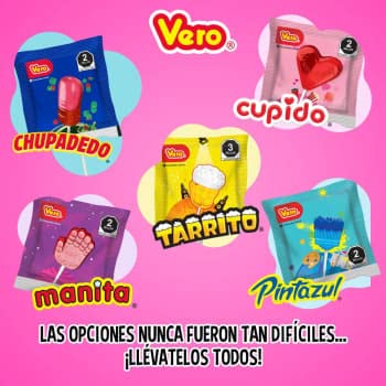 Surtido de Paletas Vero Mix Dulce Club Bolsa con 65 piezas (930 gramos)