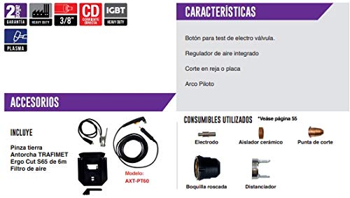 AXT-P1060CD CORTADORA DE PLASMA CON REGULADOR INTEGRADO 60A