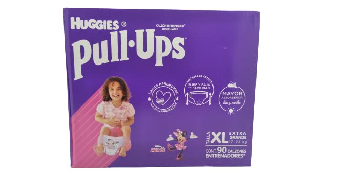 Huggies Pull-Ups, Calzoncitos Entrenadores, Talla Extra Grande p/Niña, 90 pz.