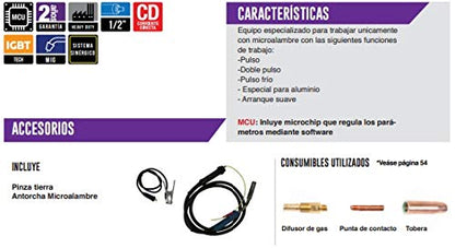 AXT-PULSEMIG255 SOLDADORA INVERSOR MICROALAMBRE 220V 7 1F, 250A