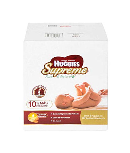 HUGGIES - Toallitas Húmedas Huggies Supreme 6 Pzas Con 80 Toallas cada pieza