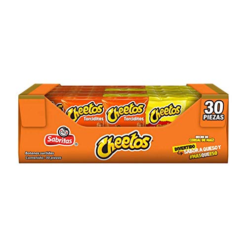 Cheetos – Pack x 30 piezas Botanas de Maíz, Sabor a Queso y Xtra Flamin Hot, 1320gr