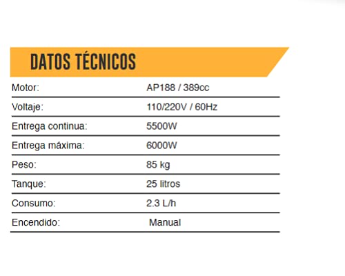 Tonka - GENERADOR 5500Wtts 16 HP 110-220V/60Hz ENCENDIDO MANUAL TONKA TKA-GS6500
