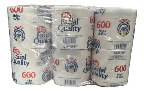 Papel San Francisco Big Facial Quality Papel Higiénico de 600 hojas de papel 24 Rollos