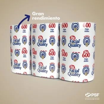 Papel San Francisco Big Facial Quality Papel Higiénico de 600 hojas de papel 24 Rollos