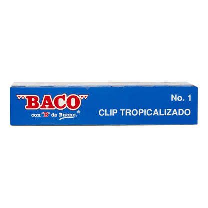 BACO Clip Tropicalizado Caja con 1000 clips tropizalizados sujetadores de hojas de alambre inoxidable gris plateado brillante sujetapapeles