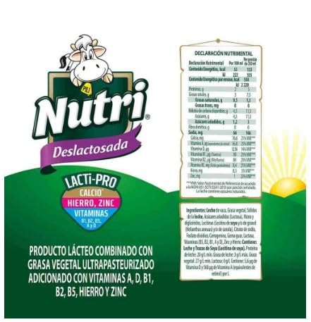 Nutrileche DESLACTOSADA paquete de 12 de 1L