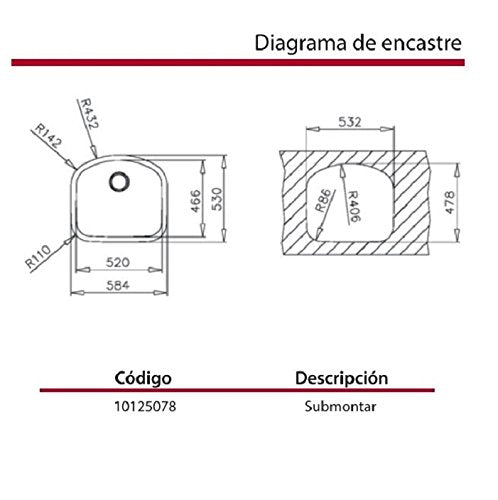 Fregadero Teka Submontar Be 52.46 D (Tu 23.20 D) 10125078