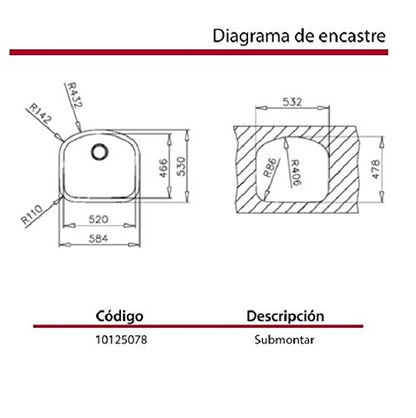 Fregadero Teka Submontar Be 52.46 D (Tu 23.20 D) 10125078