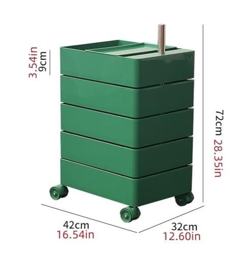 HJFSDFGD Mesa Auxiliar Giratoria De 360° con Cajones Móviles, Mesita De Noche Multifuncional, para Dormitorio Color : Verde, Tamaño : 42 * 32 * 72cm