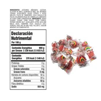 Tamborines - DULCES TAMBORINES DE AZÚCAR PRISMA VITROLERO CON 200 PIEZAS GOLOSINA BOTANA SNACK FIESTA NEGOCIO