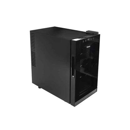 Gama de Vinotecas Sommelier. Enfriador de Vinos Teka marca Alemana. Modelo RVC 10008 GBK de 25 litros. Capacidad para 8 botellas. Cuenta con 3 anaqueles. display LED temperatura 8-18 °C.100-120volts.