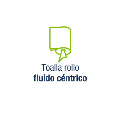 Toalla en Rollo Fluído Céntrico para Manos Pétalo, Caja con 6 Rollos de 180 Metros, con Grabado, Kimberly Clark Professional.