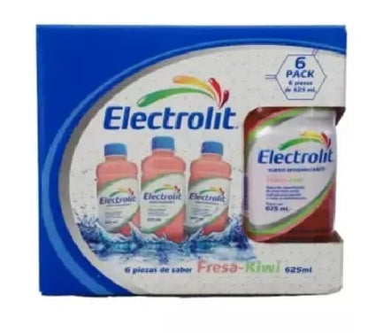 Electrolit Suero Rehidratante Fresa-kiwi 6 Pzas 625 Ml C/u