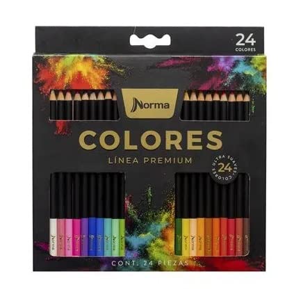 Norma, Colores Norma Premium, Linea Premium c/14 piezas de lápices de Colores Incluye uno doble, 15 Tonos de colores
