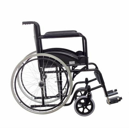 Mobicare Silla de Ruedas Adultos Plegable Ligera Economica Llanta Todo Terreno Comoda Freno de Mano Soporta hasta 135 kg
